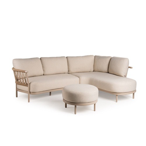 Tierra Outdoor Fresca chaise lounge links champagne