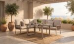 Tierra Outdoor dining set Liv model Links champagne + Liv tafel champagne - Afbeelding 2
