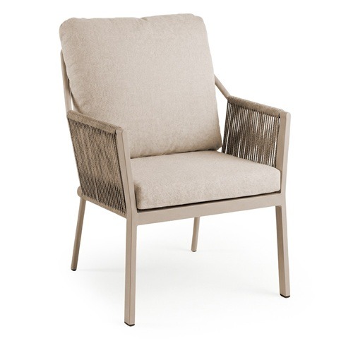 Tierra Outdoor Liv low dining chair champagne