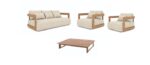 Gescova Outdoor Rafa lounge set 4 delig ecru/taupe Teak