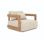 Gescova Outdoor Rafa lounge set 4 delig ecru/taupe Teak - Afbeelding 4
