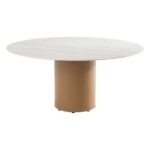 4 Seasons Outdoor Colorado dining tafel 160 cm rond Travertin Amber