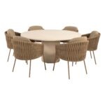 4 Seasons Outdoor Molina dining set 7 delig Amber met Hampton 160 cm tafel