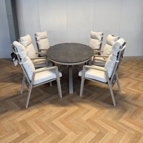 sens line luccio ovaal dining set Sens Line Luccio dining set ovaal Dark / Sand 7 delig - Afbeelding 1