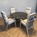 Sens Line Luccio dining set rond Dark / Sand 5 delig